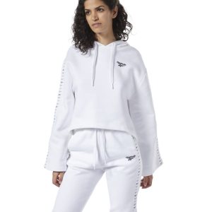 Bluza Z Kapturem Damskie Reebok Classic Vector Białe PL 67HFRAP